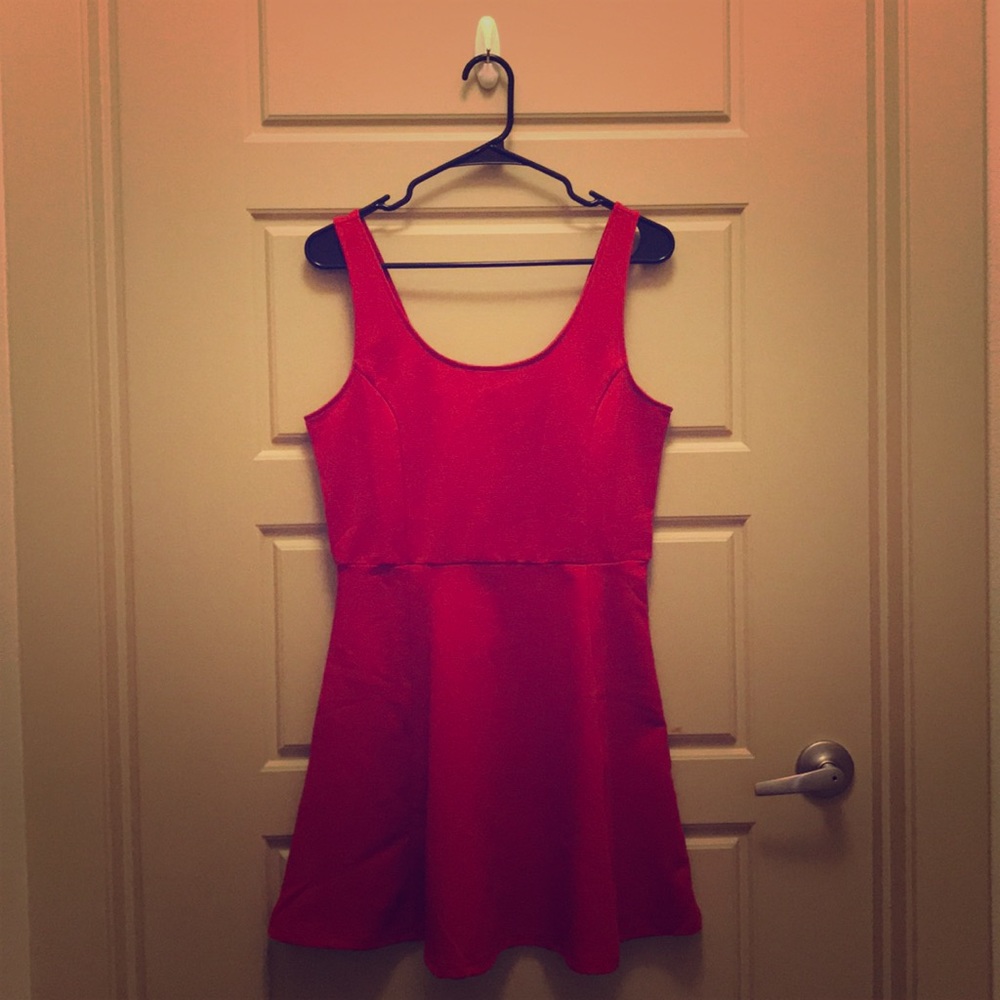 Never been worn cherry red mini dress or cover-up!